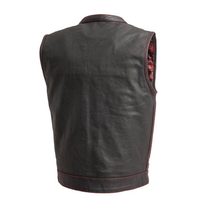 Men's Paisley Leather Cut in Red back view