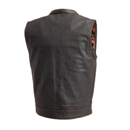 Men's Paisley Leather Cut in Orange back view