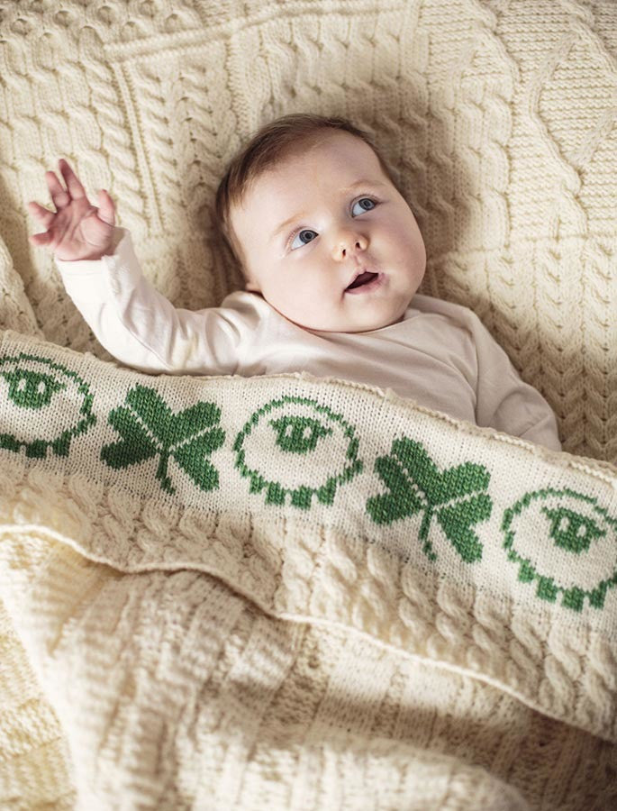 Merino Sheep & Shamrock Baby Throw