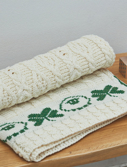 Merino Sheep & Shamrock Baby Throw - White #color-white