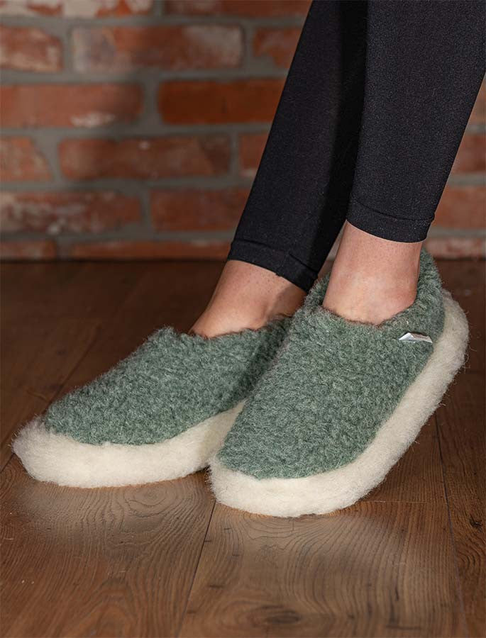 Merino Wool Slipper - Green #color_green