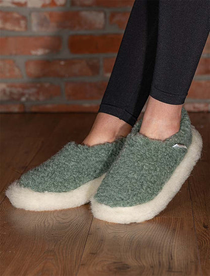 Merino Wool Slipper - Green #color_green