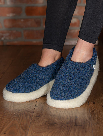 Merino Wool Slipper -  Blue #color_blue