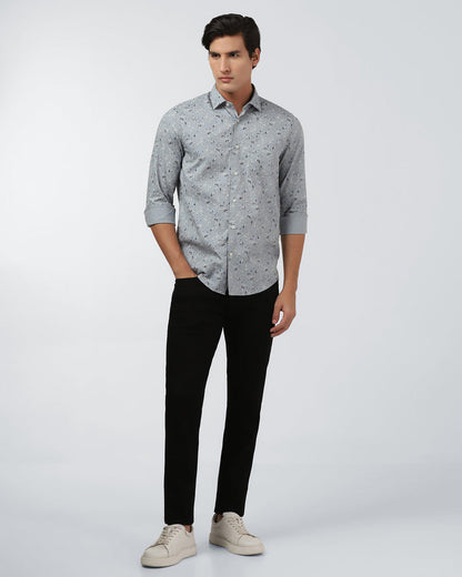 Midnight Blue Printed Shirt - Kiva