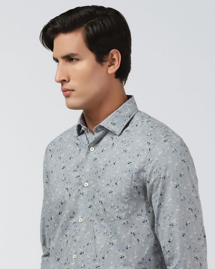 Midnight Blue Printed Shirt - Kiva