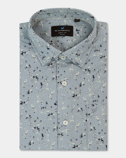 Midnight Blue Printed Shirt - Kiva