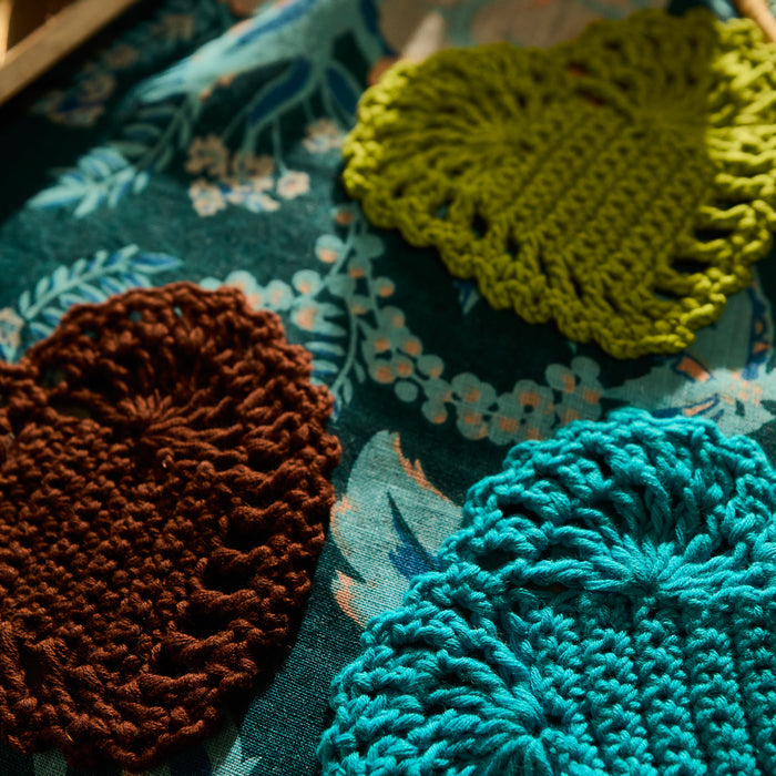 Millie Crochet Coaster - Cactus Green