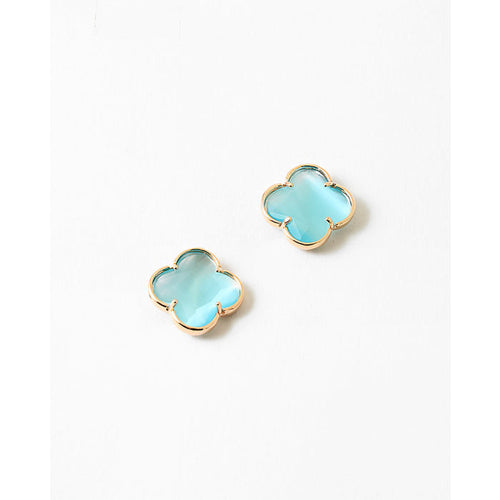 mint clover earrings