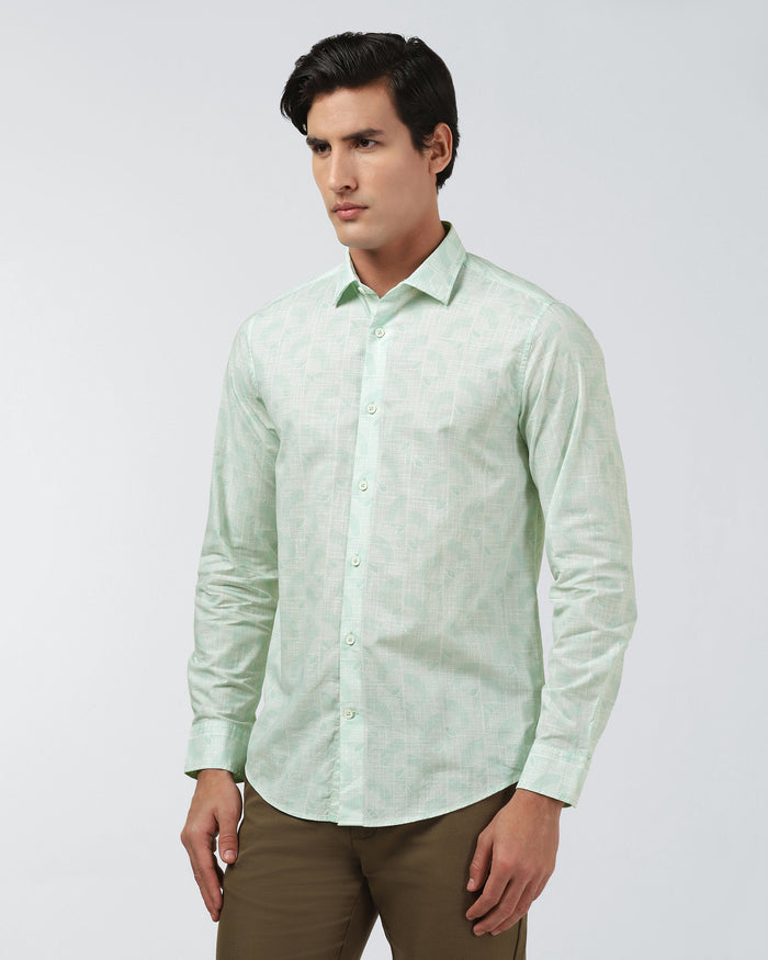Mint Printed Shirt - Amer
