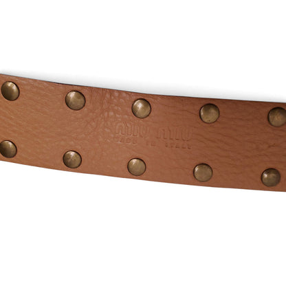 MIU MIU STUDDED LEATHER BELT - SIZE 85