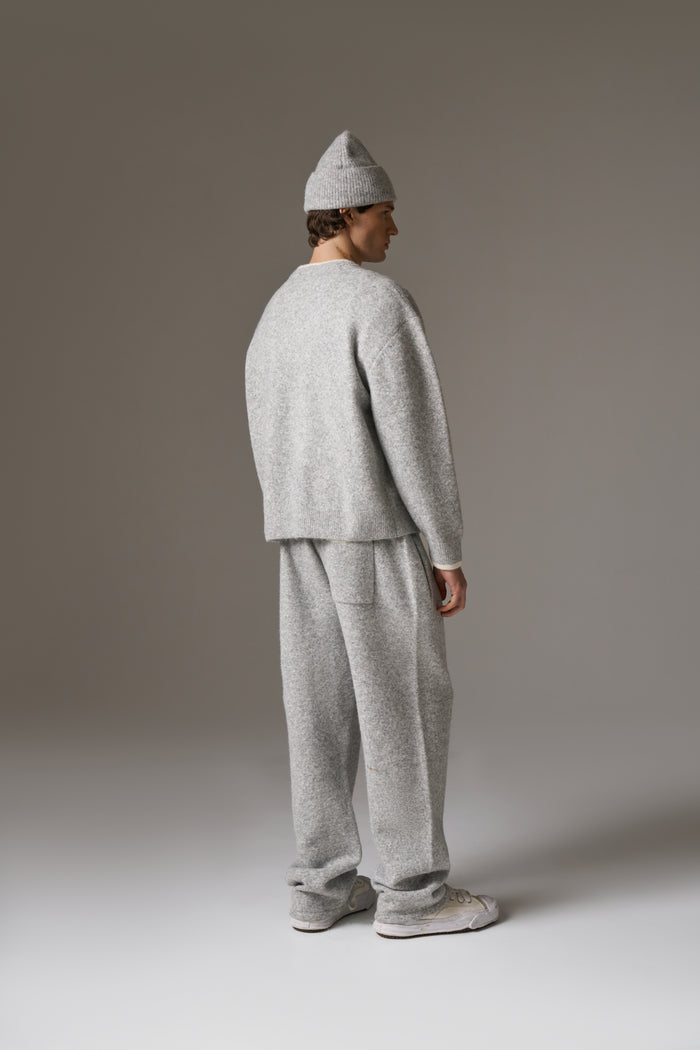 MONOGRAM KNITTED JOGGERS - GREY
