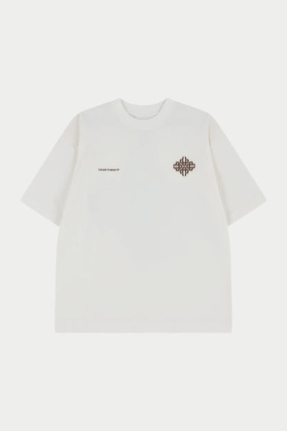 MOTION BLURRED EMBLEM T-SHIRT - OFF WHITE