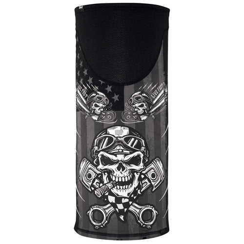 Motley Tube BIker Skull: The ZANheadgear® SportFlex® Series Windproof Tube is a versatile all-in-one headgear item constructe