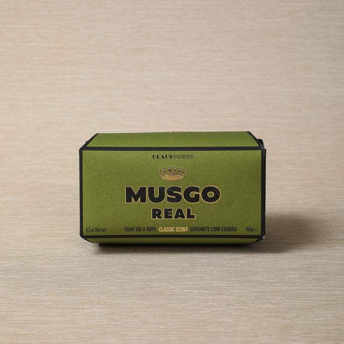 Musgo Real soap on a rope