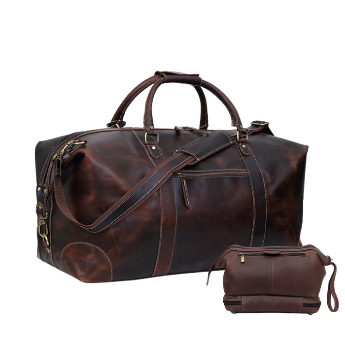 Nashville Leather Duffle Combo - Brown