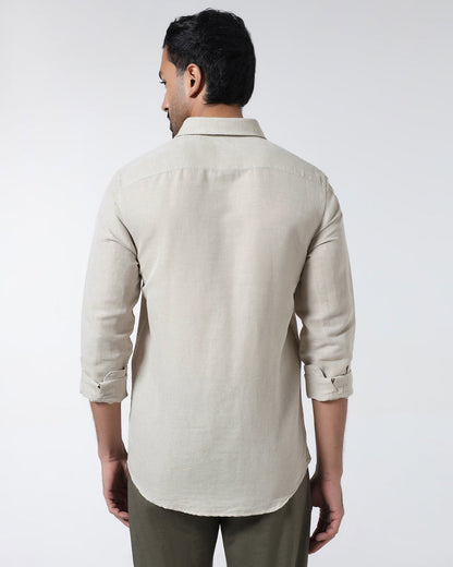 Natural Linen Solid Shirt - Cleo
