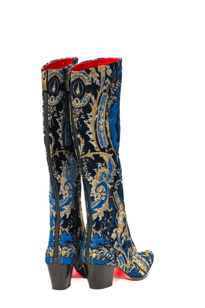 Navy and Gold Knee High