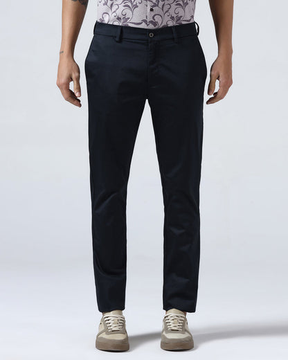 Navy Non Iron Solid Khakis - Cypres