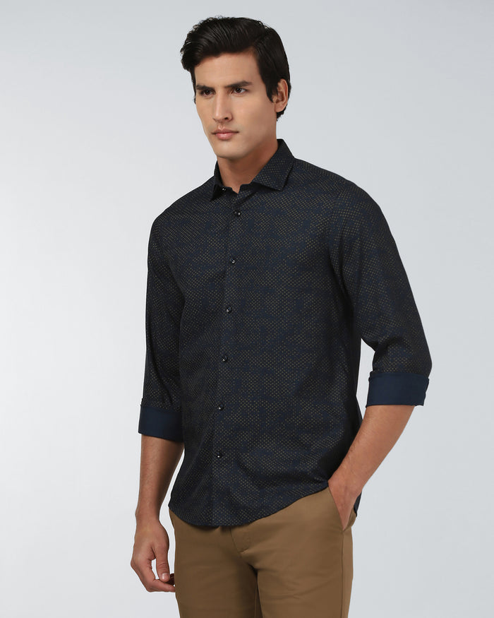 Navy Printed Shirt - Laver