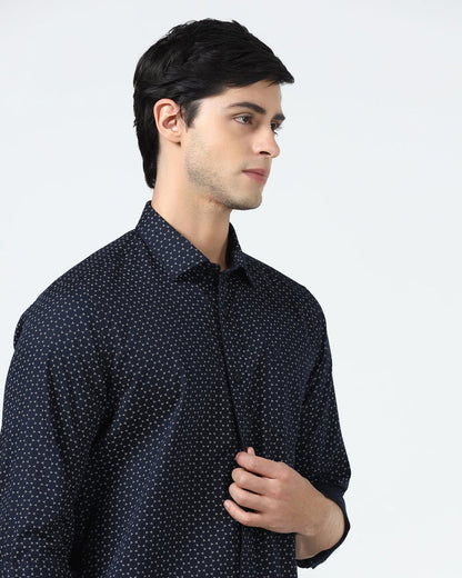 Navy Printed Shirt - Zovik