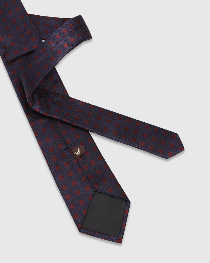 Navy Silk Jacquard Tie - Willet