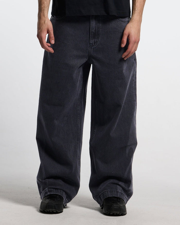 NEOTRIBAL V2 PANTS WASHED BLACK - washed black tribal print pants, front view on male model - Cold Culture #man