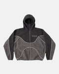 NO RISK FLEECE JACKET HEAVY GREY/DUST GREY - grey two-tone fleece jacket, front view - Cold Culture