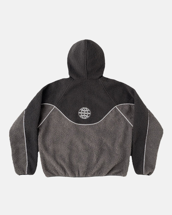 NO RISK FLEECE JACKET HEAVY GREY/DUST GREY - grey two-tone fleece jacket, back view - Cold Culture