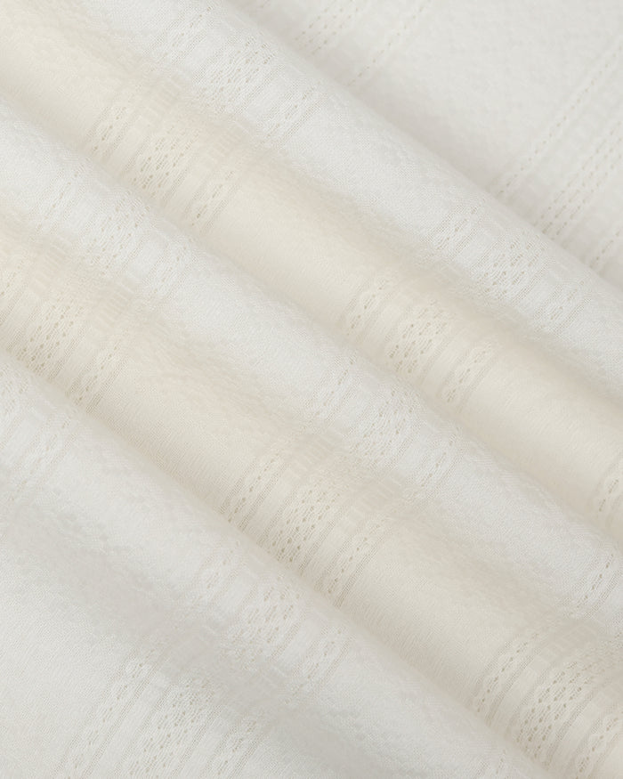 Off White Half Sleeve Textured Shirt - Lambo