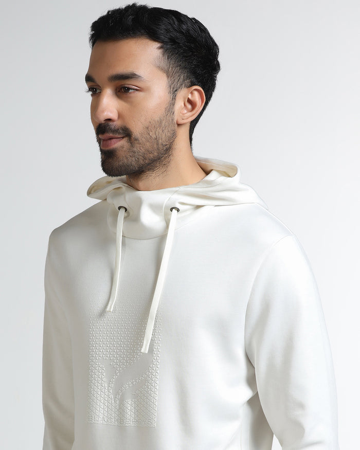 Off White Hoodie Solid Sweatshirt - Tempo