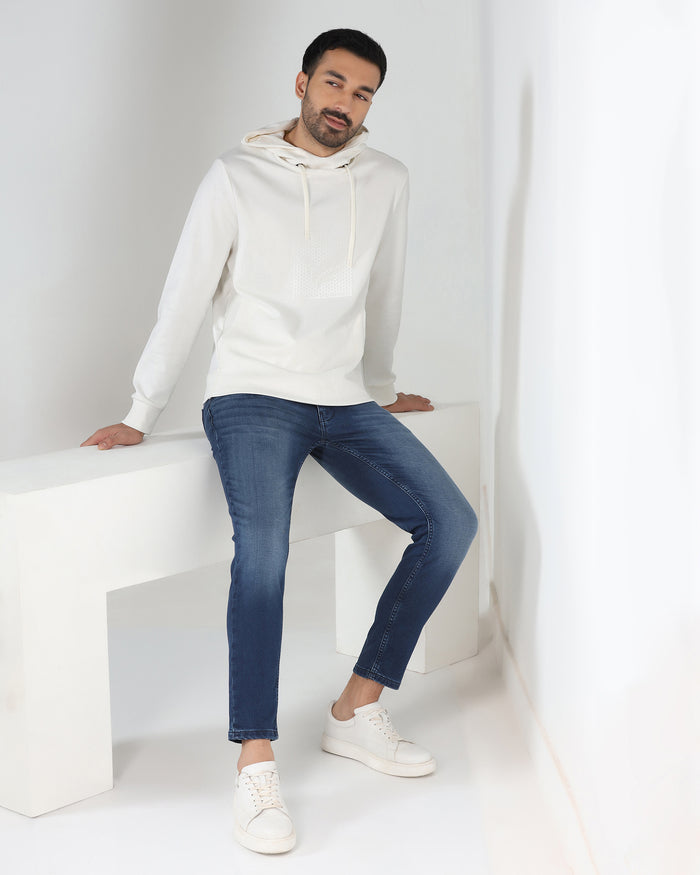 Off White Hoodie Solid Sweatshirt - Tempo