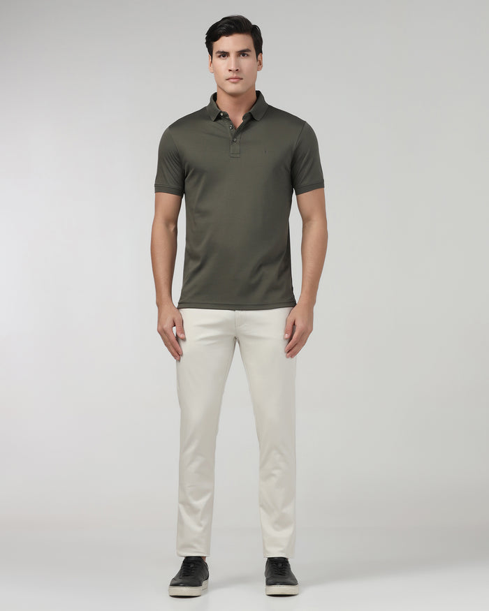 Off White Textured Khakis - Ibis
