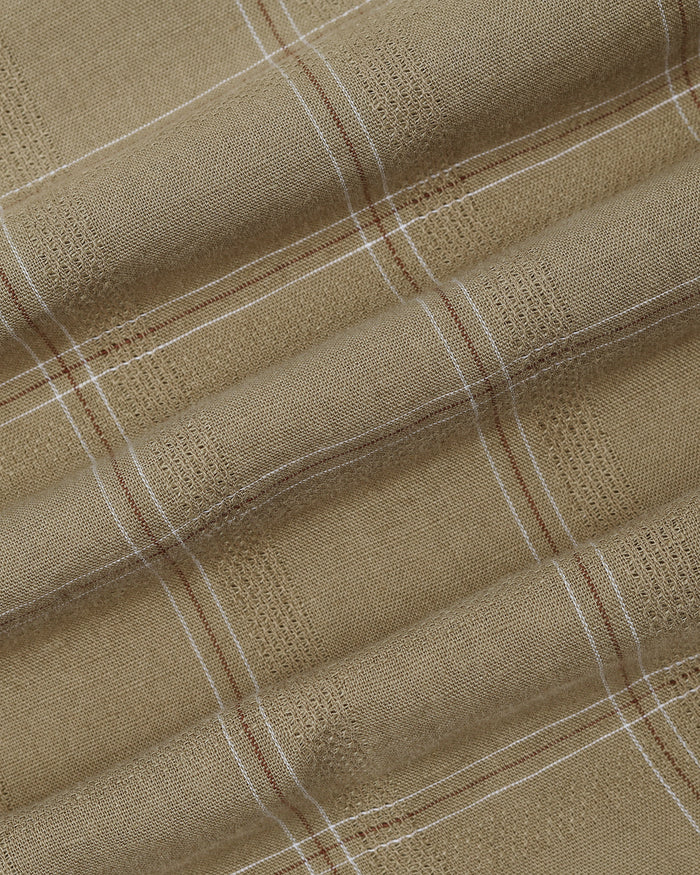 Olive Linen Check Shirt - Moben