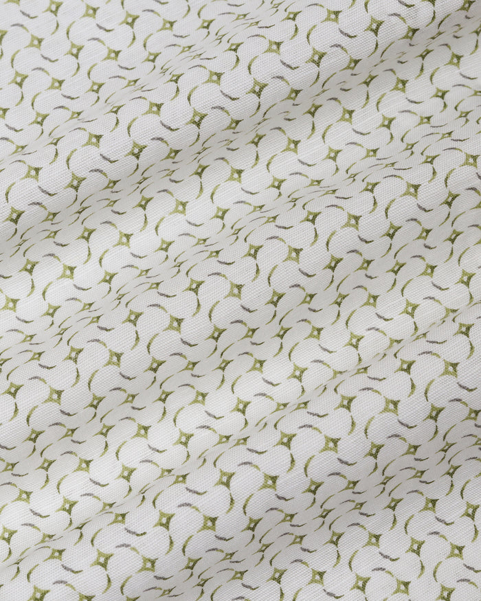 Olive Linen Printed Shirt - Silvano