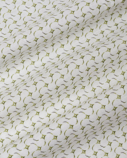 Olive Linen Printed Shirt - Silvano