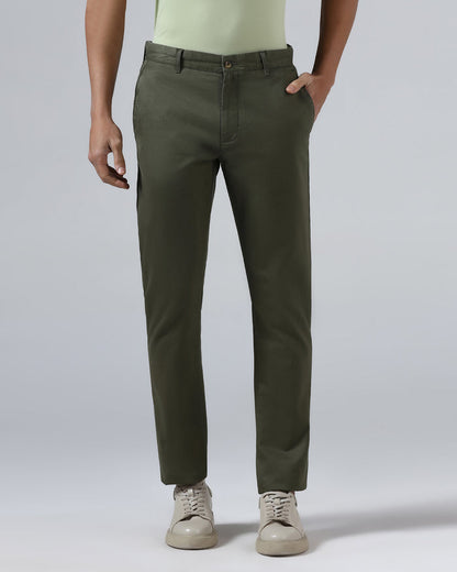 Olive Solid Khakis - Pine