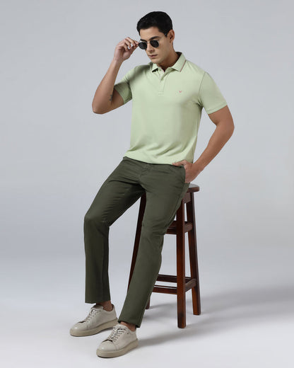 Olive Solid Khakis - Pine