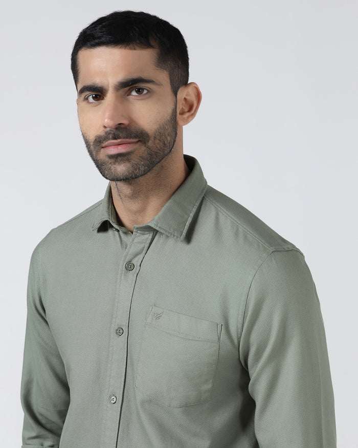 Olive Textured Shirt - Caty