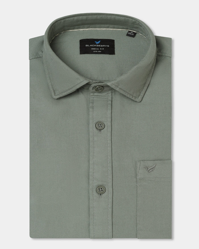 Olive Textured Shirt - Caty