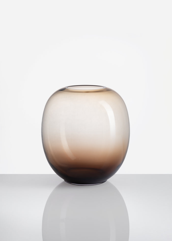 OVAL VASE 02 GLASS SMOKE