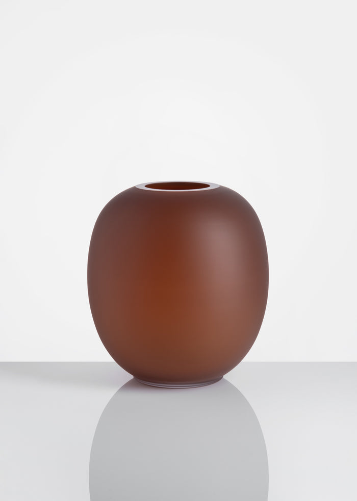 OVAL VASE 02 GLASS TOFFEE MATTE