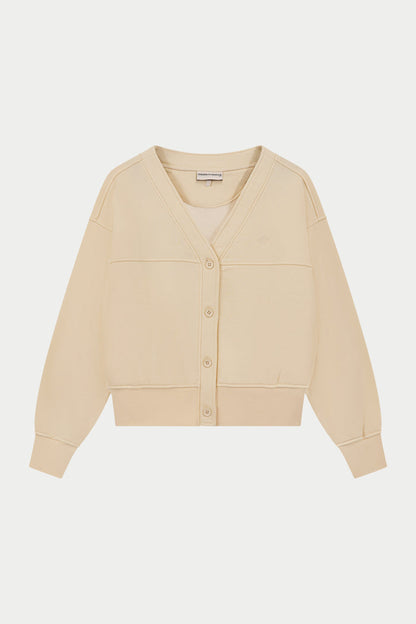 OVERSIZED JERSEY CARDIGAN - BUTTERMILK