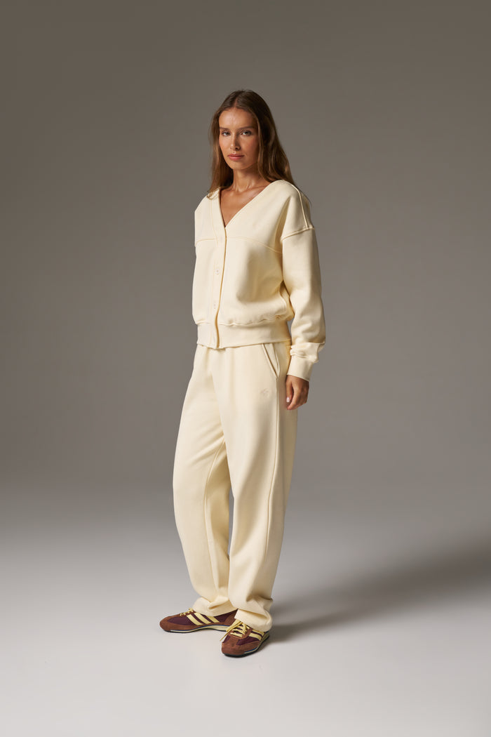 OVERSIZED JERSEY CARDIGAN - BUTTERMILK