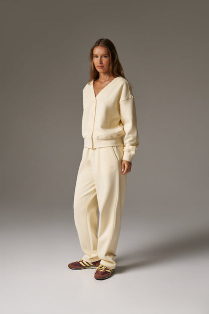 OVERSIZED JERSEY CARDIGAN - BUTTERMILK
