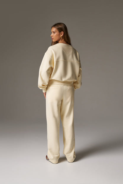 OVERSIZED JERSEY CARDIGAN - BUTTERMILK