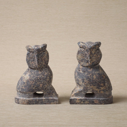 Owl Soapstone Bookends