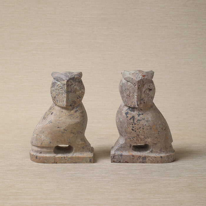 Owl Soapstone Bookends