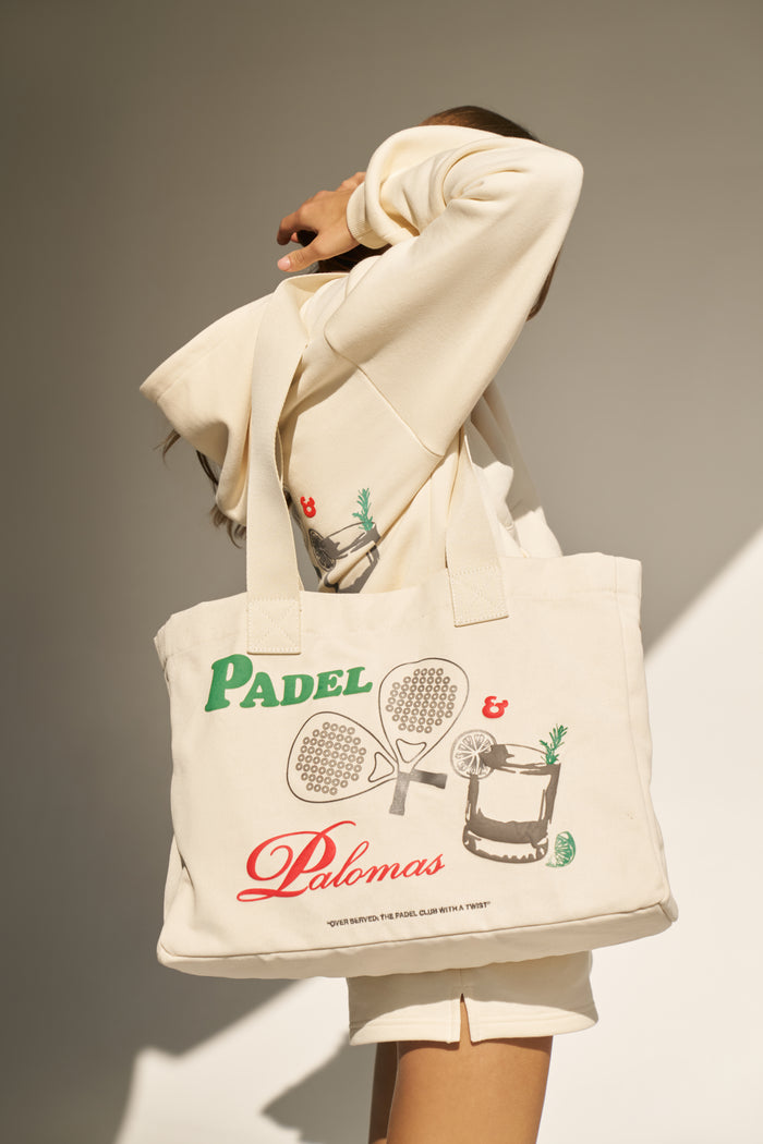 PADEL & PALOMAS LARGE TOTE BAG - OFF WHITE