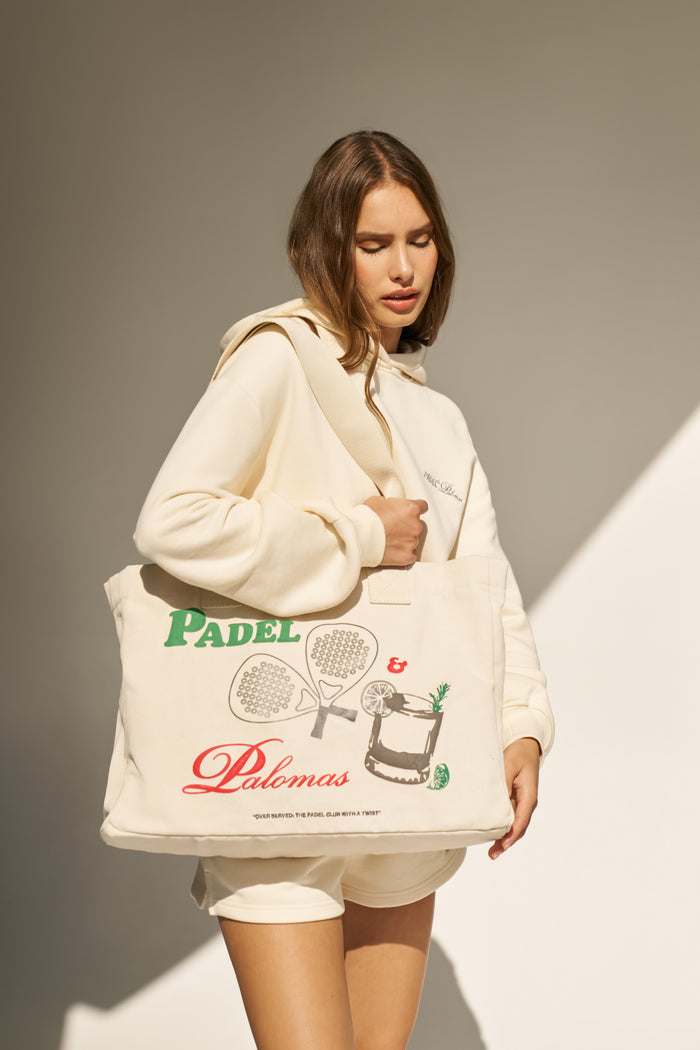 PADEL & PALOMAS LARGE TOTE BAG - OFF WHITE