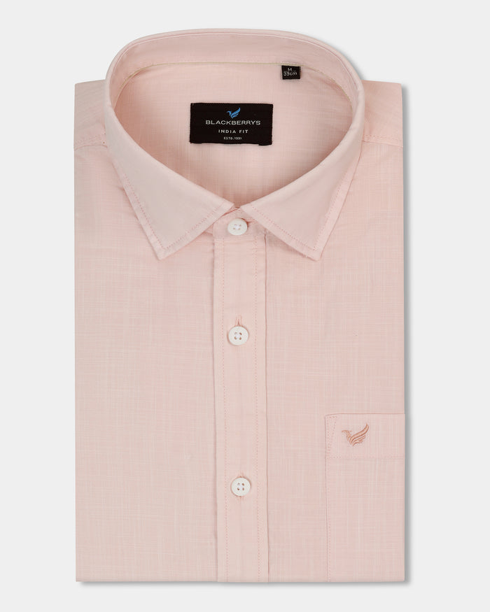 Peach Solid Shirt - Gobert